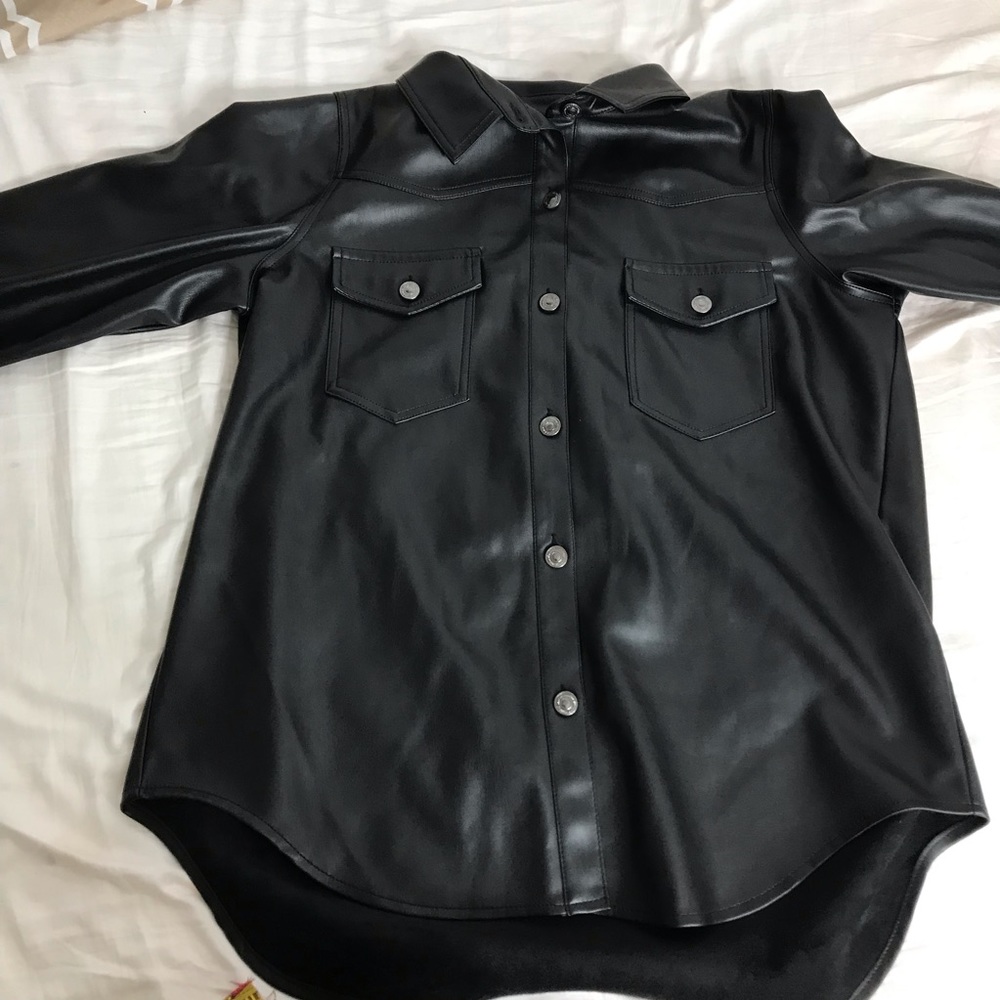 Zara Faux leather over-shirt